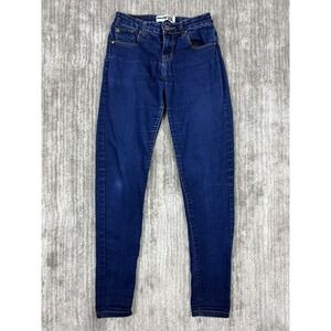 Monkey Ride Jeans Skinny Denim Girls‎ Size 1 Dark Blue P6002 Mid Rise Stretch